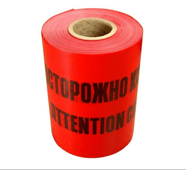 Лента сигнальная ЛСЭ-300мм Осторожно кабель красный (рул.100 п.м.)