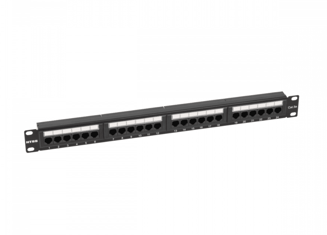 Патч-панель NTSS 24 UTP порта RJ45, cat.5е, 1U, Dual IDC, без органайзера